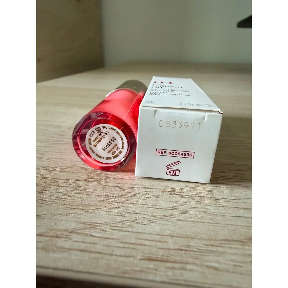 $32 New Clarins Lip Comfort Oil 04 Pitaya Hydrating Plumping Lip Oil